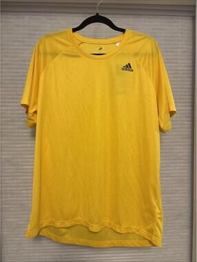 Adidas Yellow Climalite Jersey Tee, New W/Defects (small stains), Size XL, #2325